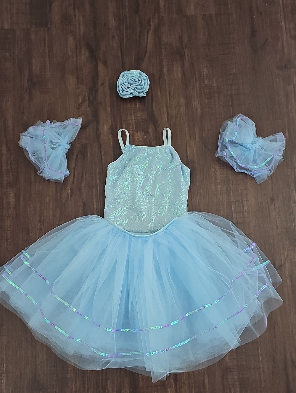 Revolution Light Blue Sequin Tulle Tutu Costume with Accessories